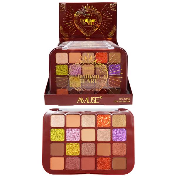 AMUSE BRILLIANT HEART SHADOW PALETTE (12 UNITS)