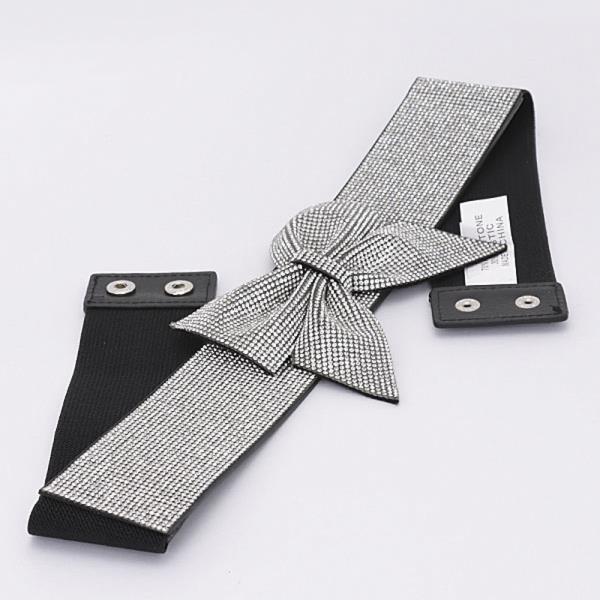 RHINESTONE RIBBON ELASTIC BELT