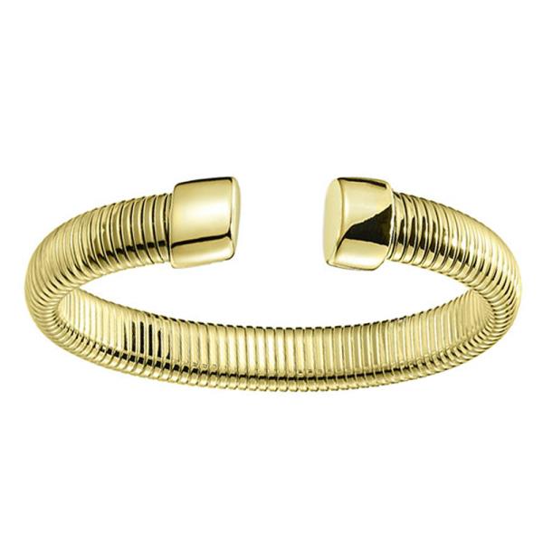 GOLD PLATED FLEXIBLE OMEGA CUFF BRACELET