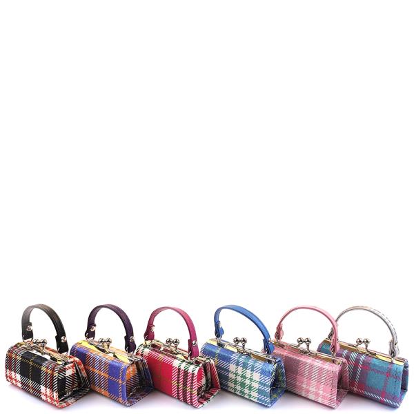 FLANNEL SMALL HANDLE COIN PURSE BAG (12 UNITS)