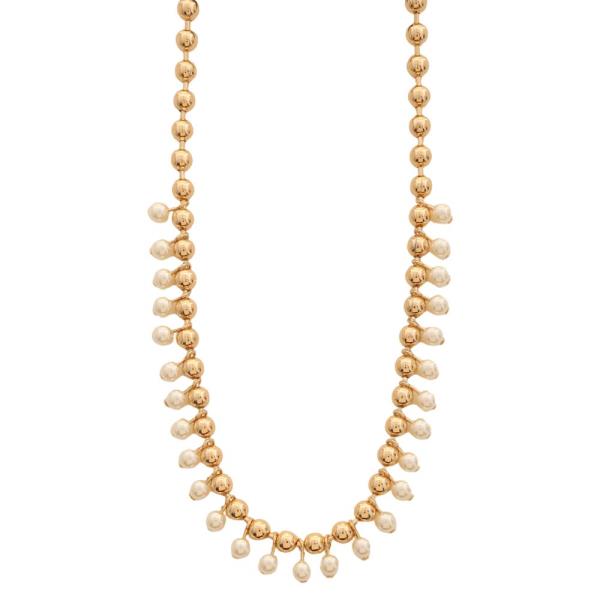 SODAJO PEARL BALL BEAD GOLD DIPPED NECKLACE