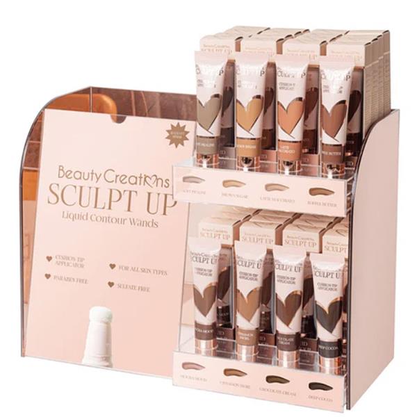 BEAUTY CREATIONS FLAWLESS STAY LIQUID WANDS LIQUID CONTOUR DISPLAY SET W 8 FREE TESTERS