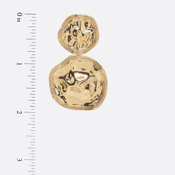 SODAJO HAMMERED ROUND METAL LINK GOLD DIPPED EARRING