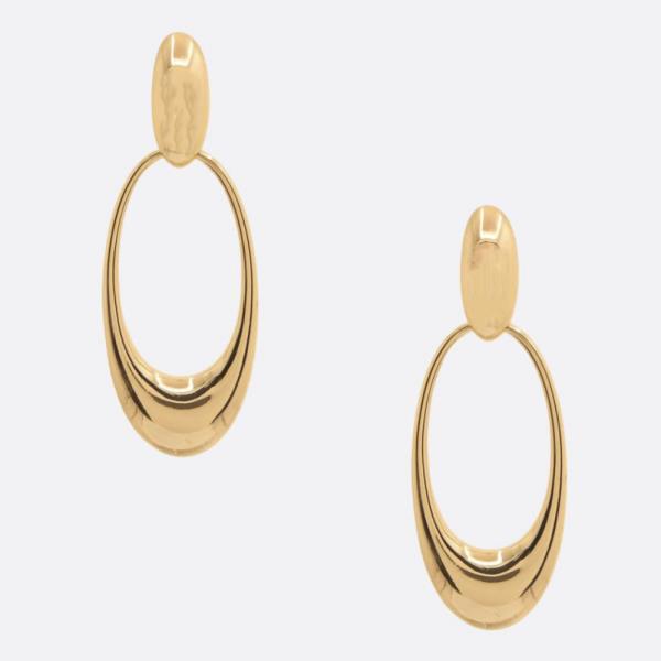 SODAJO OVAL METAL GOLD DIPPED EARRING