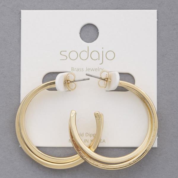 SODAJO OPEN HOOP GOLD DIPPD EARRING