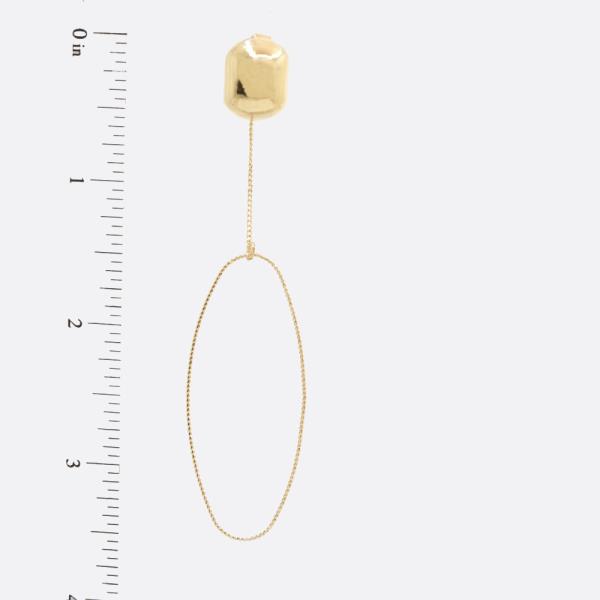 SODAJO METAL BEAD OVAL DANGLE GOLD DIPPED EARRING