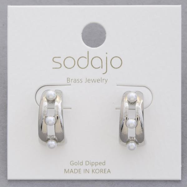 SODAJO GOLD DIPPED PEARL C EARRING