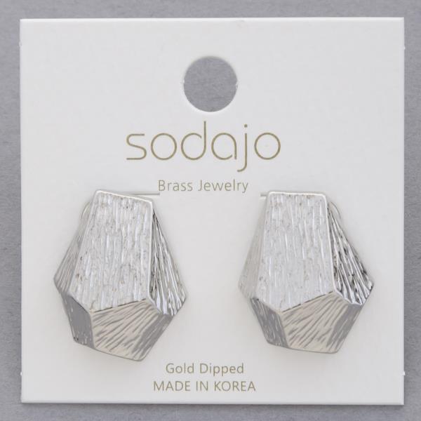 SODAJO GOLD DIPPED TEXTURED GEOMETRIC EARRING