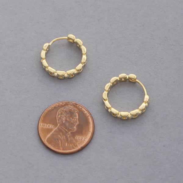 SODAJO GOLD DIPPED CZ HOOP EARRING