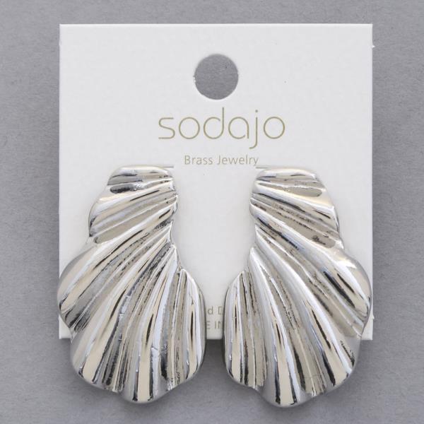 SODAJO RUFFLE METAL GOLD DIPPED EARRING