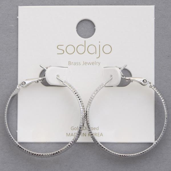 SODAJO GOLD DIPPED TEXTURED HOOP EARRING