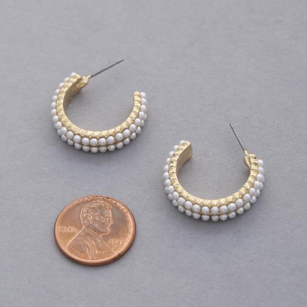 SODAJO GOLD DIPPED PEARL HOOP EARRING