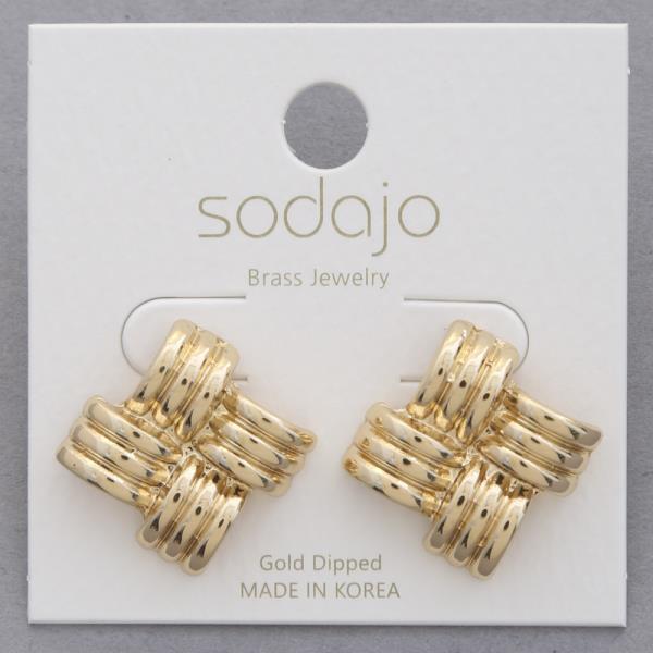 SODAJO GOLD DIPPED SQUARE POST EARRING