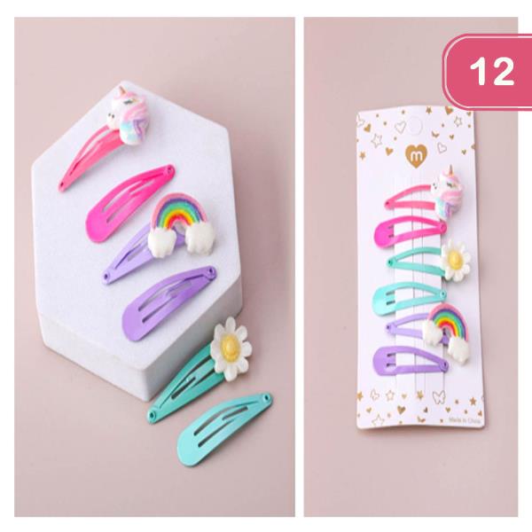 FAIRYTALE SNAP HAIR PINS SET ( 12 UNITS)