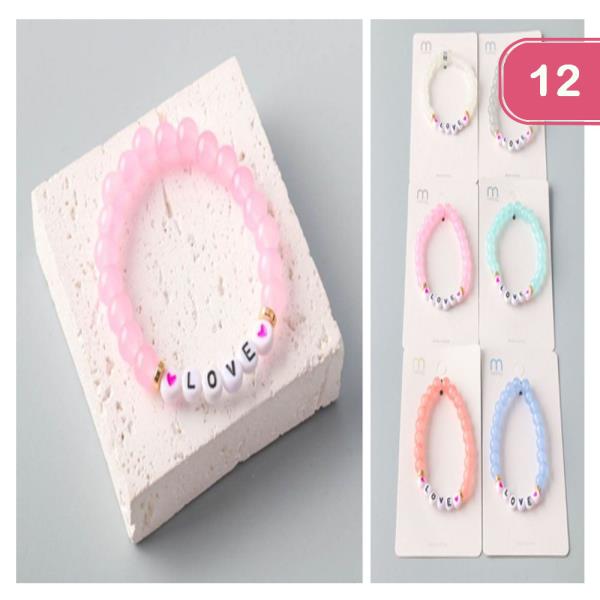 LOVE LETTER BEADED BRACELET (12 UNITS)