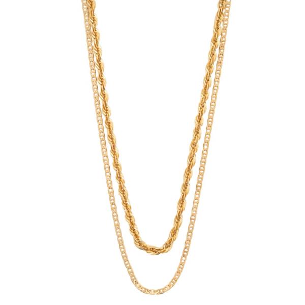 SODAJO ROPE LINK LAYERED METAL NECKLACE