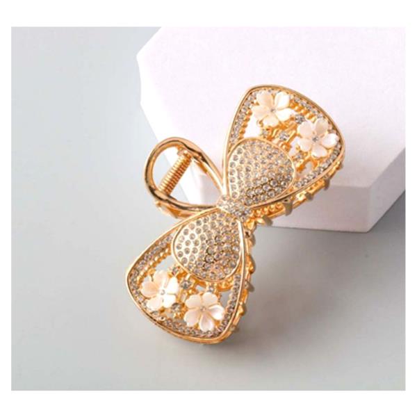 FLOWERS METAL BOW CLAW CLIP