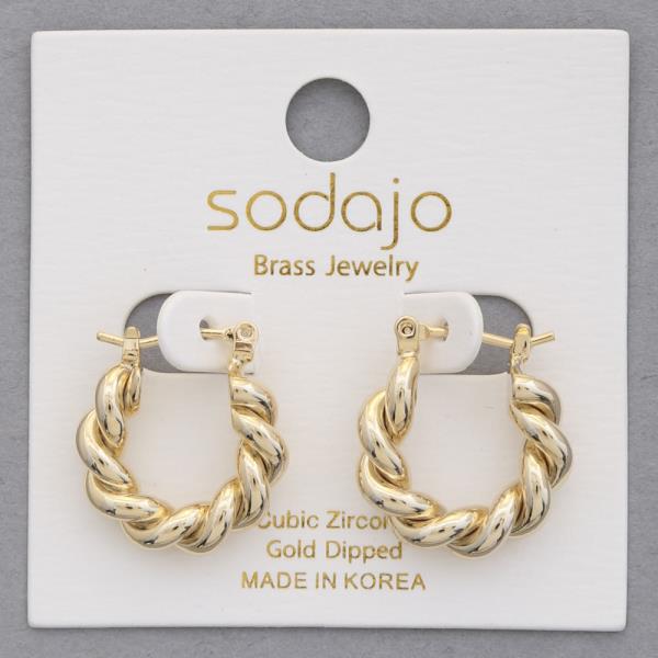 SODAJO TWISTED HOOP GOLD DIPPED EARRING