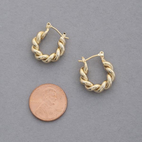 SODAJO TWISTED HOOP GOLD DIPPED EARRING