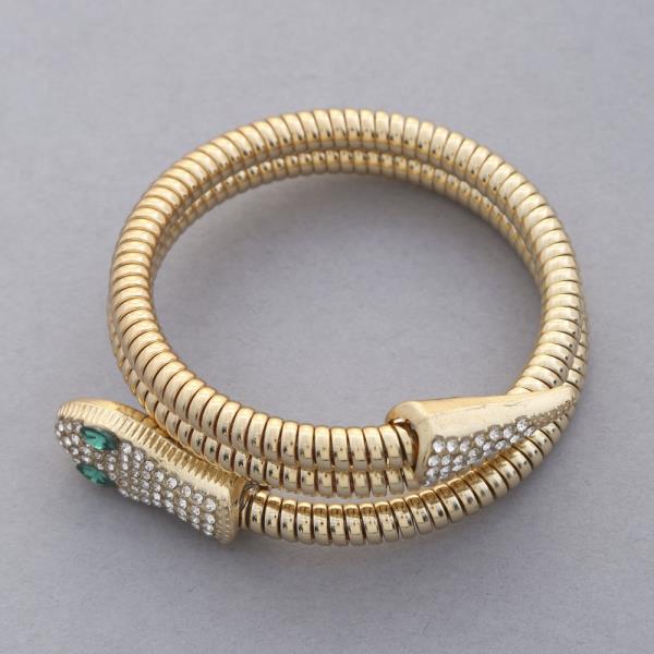 SNAKE METAL RHINESTONE BRACELET