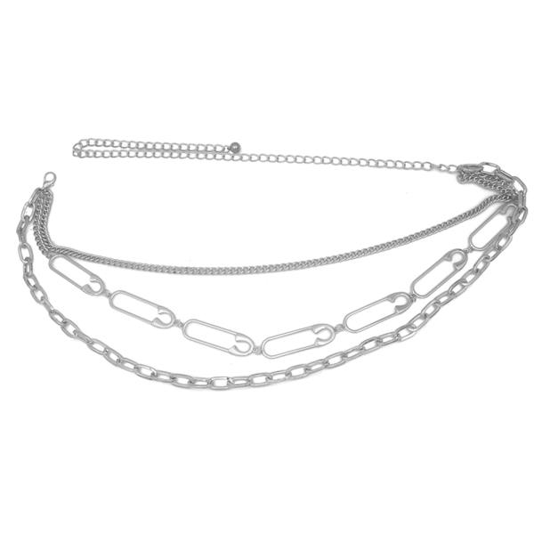 SAFETY PIN ACCENT CHAIN BELT