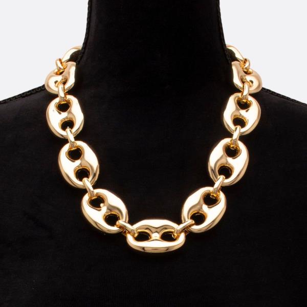 OVAL LINK METAL NECKLACE