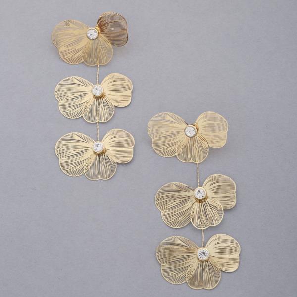 TRIPLE FLOWER DANGLE EARRING