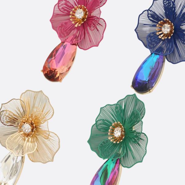 FLOWER TEARDROP EARRING