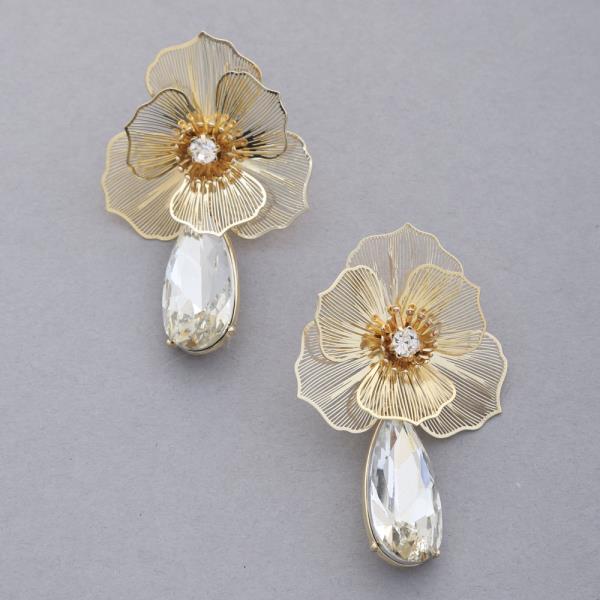 FLOWER TEARDROP EARRING