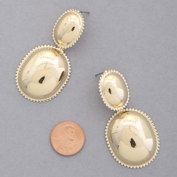 DOUBLE OVAL METAL EARRING