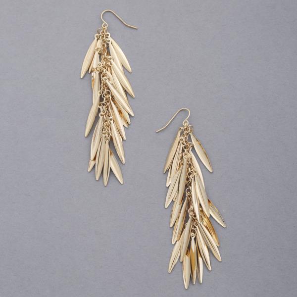 LONG METAL DANGLE EARRING