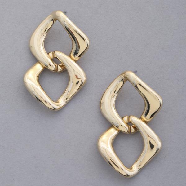 CURB LINK METAL EARRING