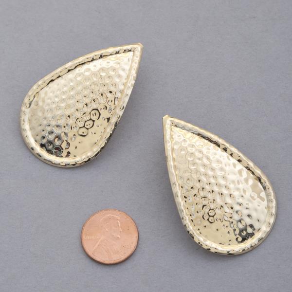 HAMMERED METAL TEARDROP EARRING