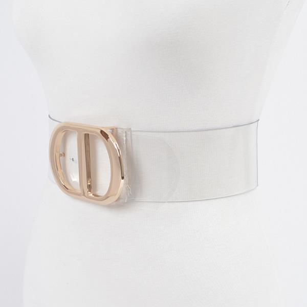 BIG METAL BUCKLE CLEAR PLUS SIZE BELT