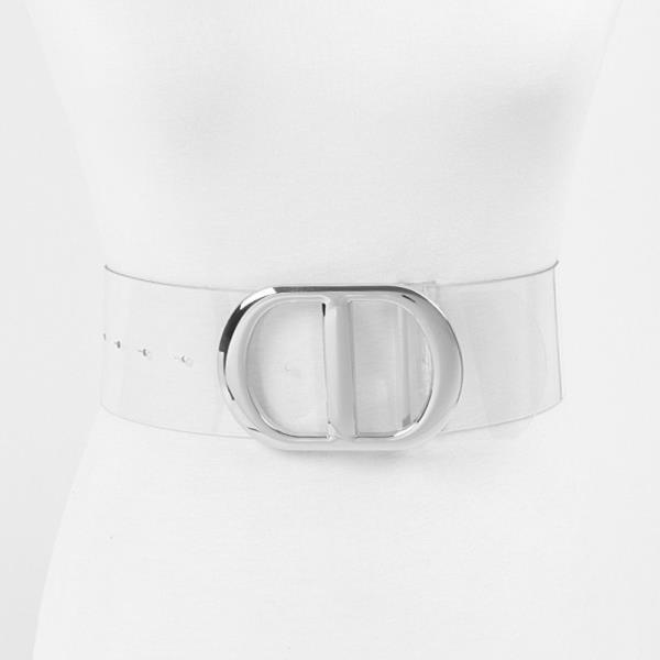 BIG METAL BUCKLE CLEAR PLUS SIZE BELT