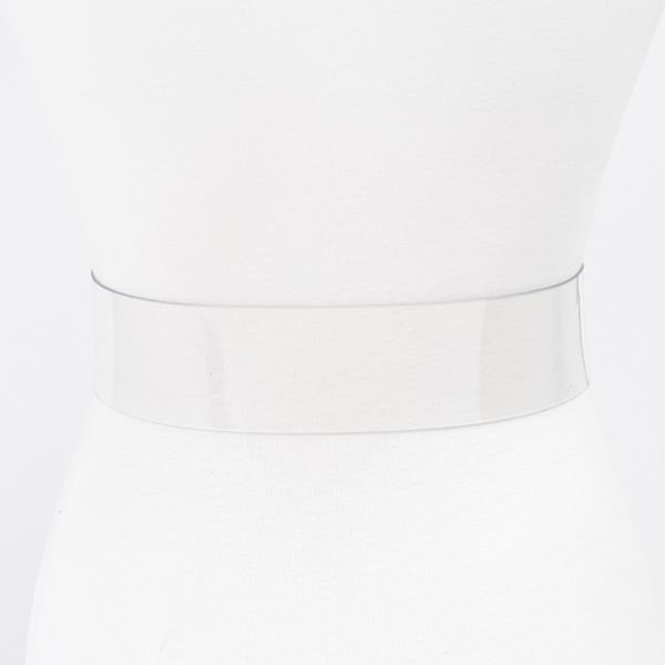 SQUARE METAL BUCKLE PLUS SIZE CLEAR BELT