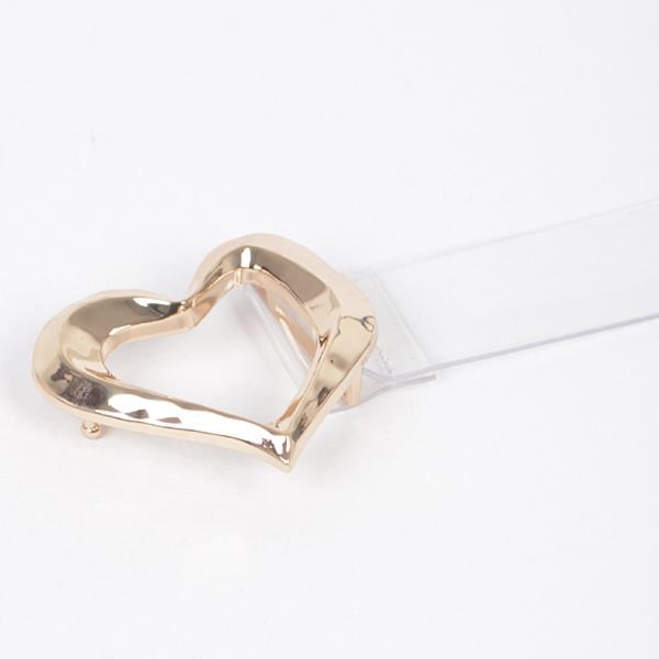 HEART SHAPE METAL BUCKLE PLUS SIZE CLEAR BELT