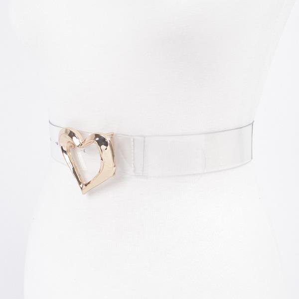 HEART SHAPE METAL BUCKLE PLUS SIZE CLEAR BELT