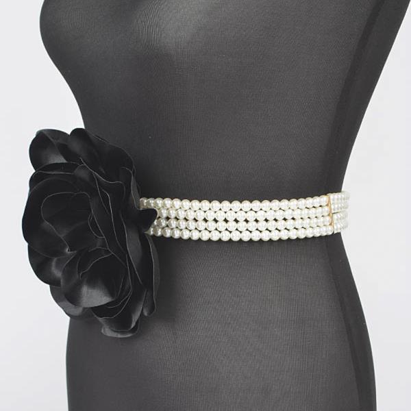 OVERSIZED FLOWER PEARL PLUS SIZE ELASTIC BELT