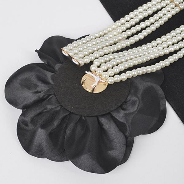 OVERSIZED FLOWER PEARL PLUS SIZE ELASTIC BELT