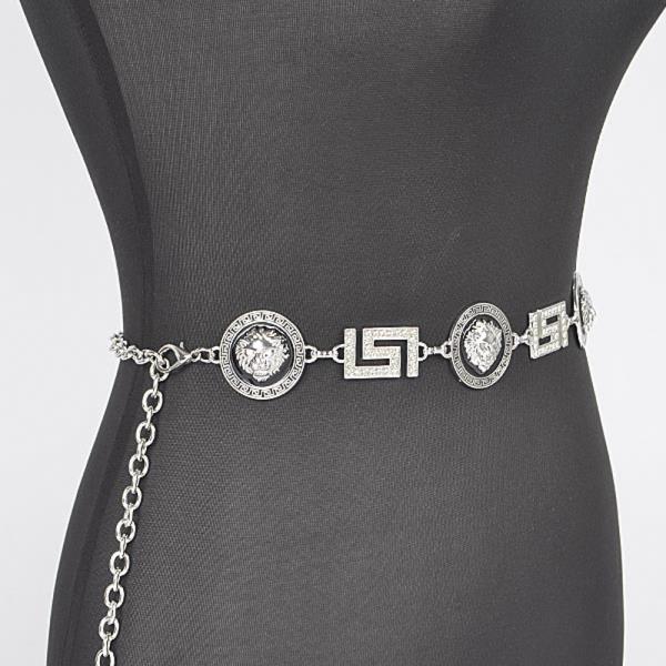 METAL RHINESTONE PLUS SIZE CHAIN BELT