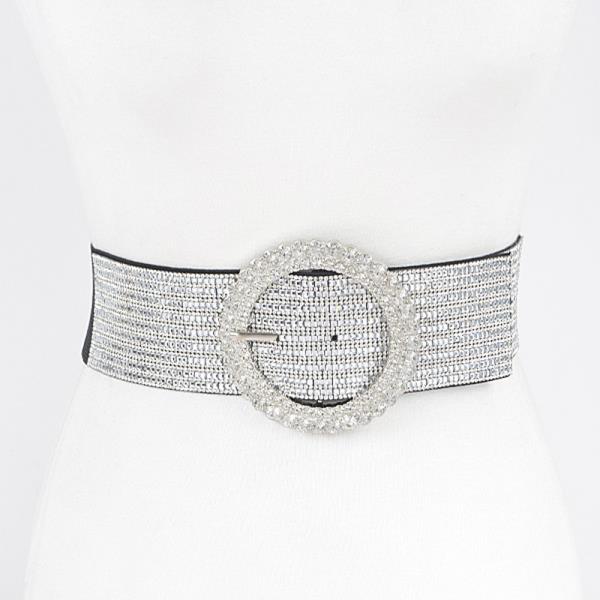 RHINESTONE BUCKLE PLUS SIZE ELASTIC BELT