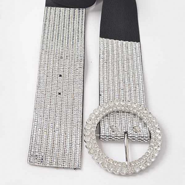 RHINESTONE BUCKLE PLUS SIZE ELASTIC BELT