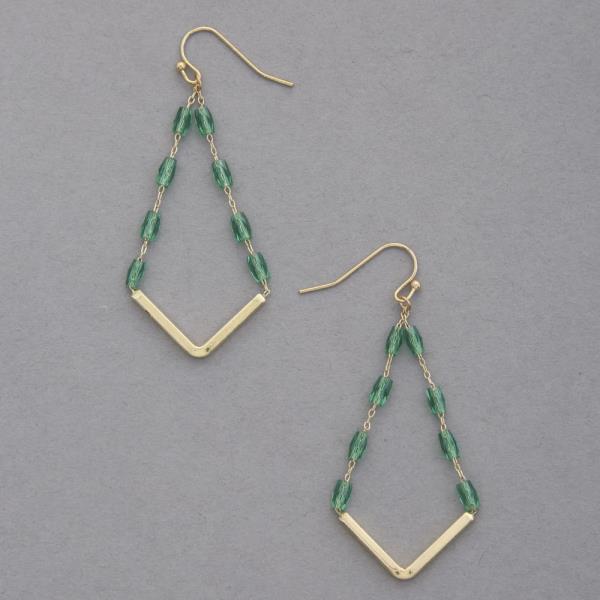 V SHAPE BEADED DANGLE EARRING