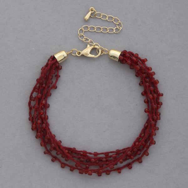 BEADED THREAD LAYERED BRACELET