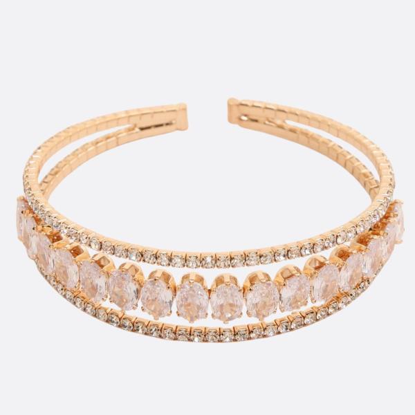 OVAL CZ CUFF BRACELET