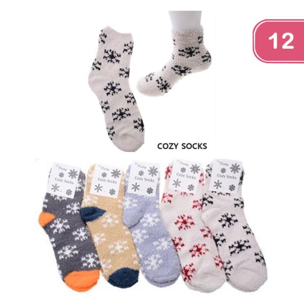 SNOWFLAKE COZY SOCKS (12 UNITS)