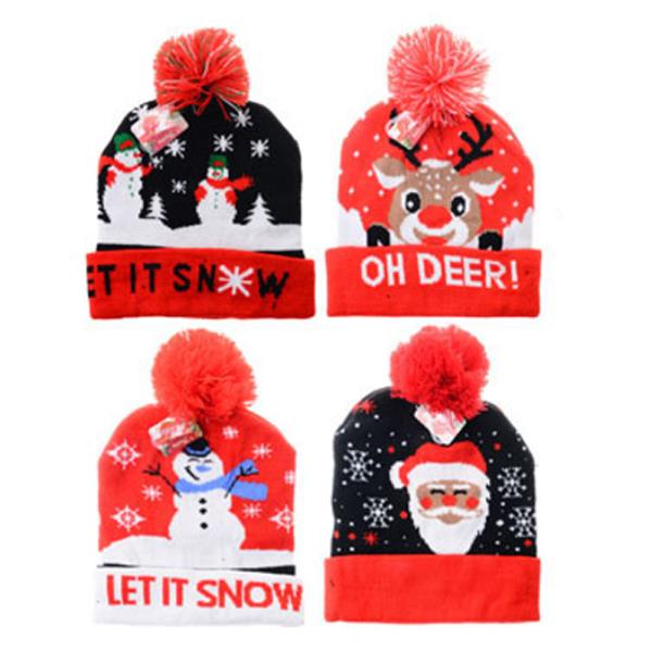 CHRISTMAS SANTA KNIT BEANIE WITH POMPOM HAT