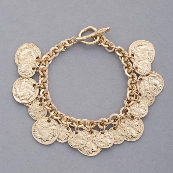 COIN METAL TOGGLE CLASP BRACELET