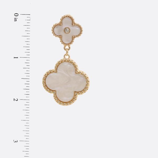 DOUBLE CLOVER LINK DANGLE EARRING